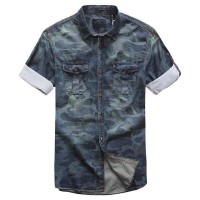 Chemise Homme Manches Courtes Denim Jean...